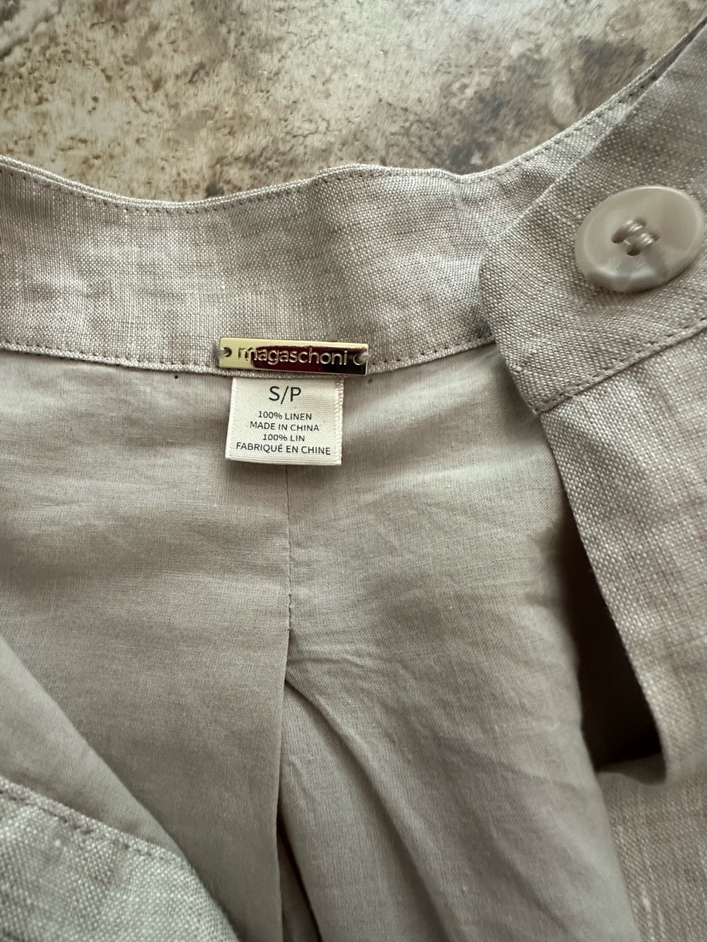 Light Beige Linen Drawstring Cropped lined jacket, size Small, NWOT - Picture 4 of 8